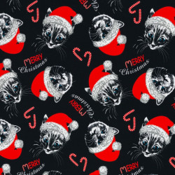 Jersey - Merry Christmas Katze schwarz